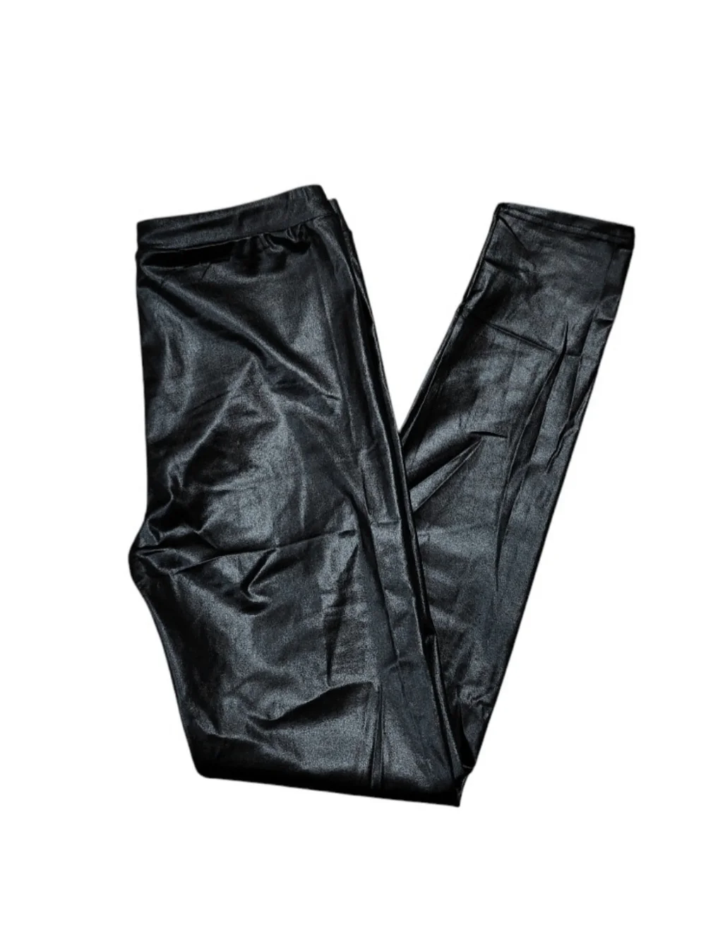 New Black Coated Leggings Womens Size Medium High Rise